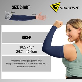 Newbyinn Arm Sleeves for Men Women, Size L - XL, UV Sun Protection Sleeve to Cover Tattoo, Cooling Compression Arm Cover