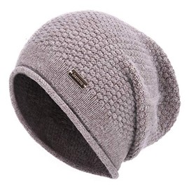 jaxmonoy Slouchy Beanies for Women Winter Soft Warm Cashmere Hat Skull Cap Ladies Wool Beanie Knit Hat for Women - Brown