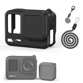 Qanuxy Insta 360 Ace Pro Silica Gel Cover, Full Body Protective Cover with Lens Cover and Strap, Compatible with Insta 360 Ace Pro/Ace and Adopts Skin-friendly Material, Accurate Adhesion, Easy to