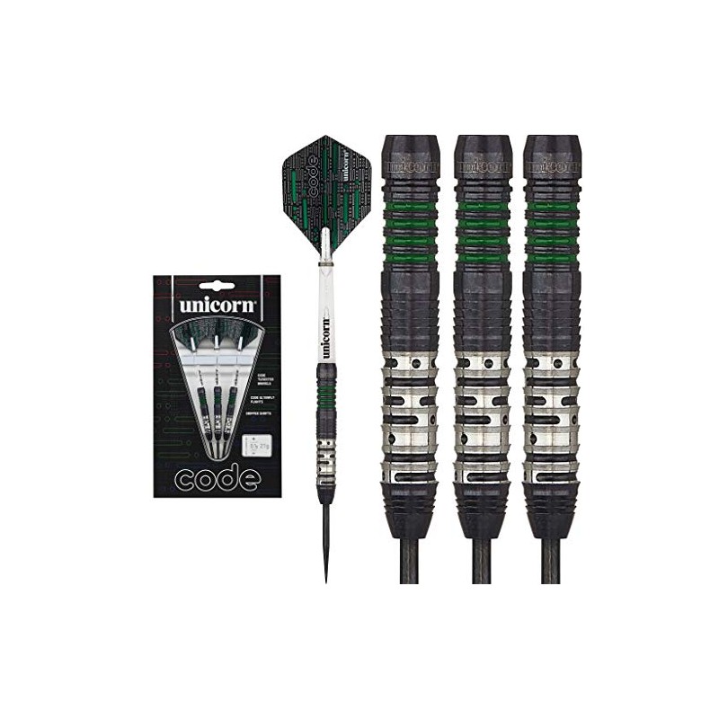 Unicorn Code Dart Set, 80% Tungsten, Black Titanium, Steel Tip,