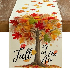 GEEORY Fall Table Runner 13 x 90 Inch, Maple Leaves Autumn Farmhouse Decor for Thanksgiving & Holiday Parties – Kitchen, Dining Table, Indoor/Outdoor GT156-90