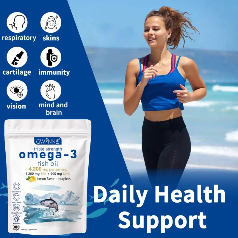 Gwynne Omega 4200mg 300 Cáps Bacalao Aguas Profundas Ártico Noruego