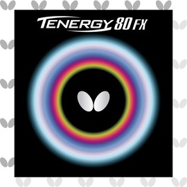 Butterfly 05940 Tenagy 80FX Rubber Back for Table Tennis, Black, Medium