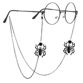 HAISENGO Women Men Glasses Chains Sunglass Eyeglass Chain Goth Necklace Eyewear Reading Glasses Retainer Strap Holder lanyards with Spider Pendant