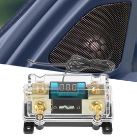 X AUTOHAUX Car Stereo Audio LED Display Digital Voltage Inline ANL Fuse Holder 100 Amp 0 2 4 AWG Gauge