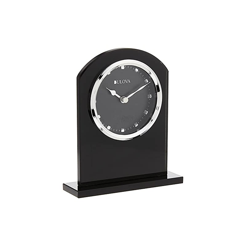 Bulova B5010 Ebony Crystal Desk Clock, Black