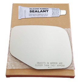 Mirror Glass Replacement + Silicone Adhesive for 2006-2014 Honda Ridgeline Passenger Side (2007 2008 2009 2010 2011 2012 2013 06 07 08 09 10 11 12 13 14)