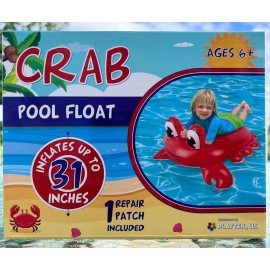Playtek Crab Inflatable Raft Pool Water Float Toy Vinyl 31” by PLAYTEK - Ages 6+