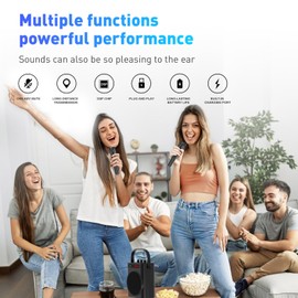 ZOWEETEK Wireless Microphones for Singing,Dual Handheld Dynamic Mic with Rechargeable Receiver,Karaoke Microphone Set for Singing,Wedding,Home Party, Classroom,Speech,Church,PA System,Plug and Play