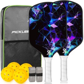 2025 Professional Pickleball Paddle Set | Carbon Fiber + Fiberglass Face | Honeycomb Core Structure | Improved Power, Spin & Stability (Starry Sky Racet)