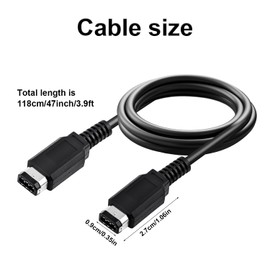 BTFO Link Cable, 3.9ft Copper PVC Material 2 Player Game Link Cable Video Game Console Connect Cord Low Lag Strong Connection for Players