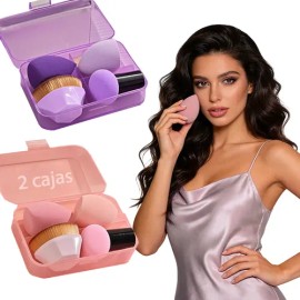 8kit De Esponja Para Maquillaje Con Brochas Kabuki Para Base                                                                                          