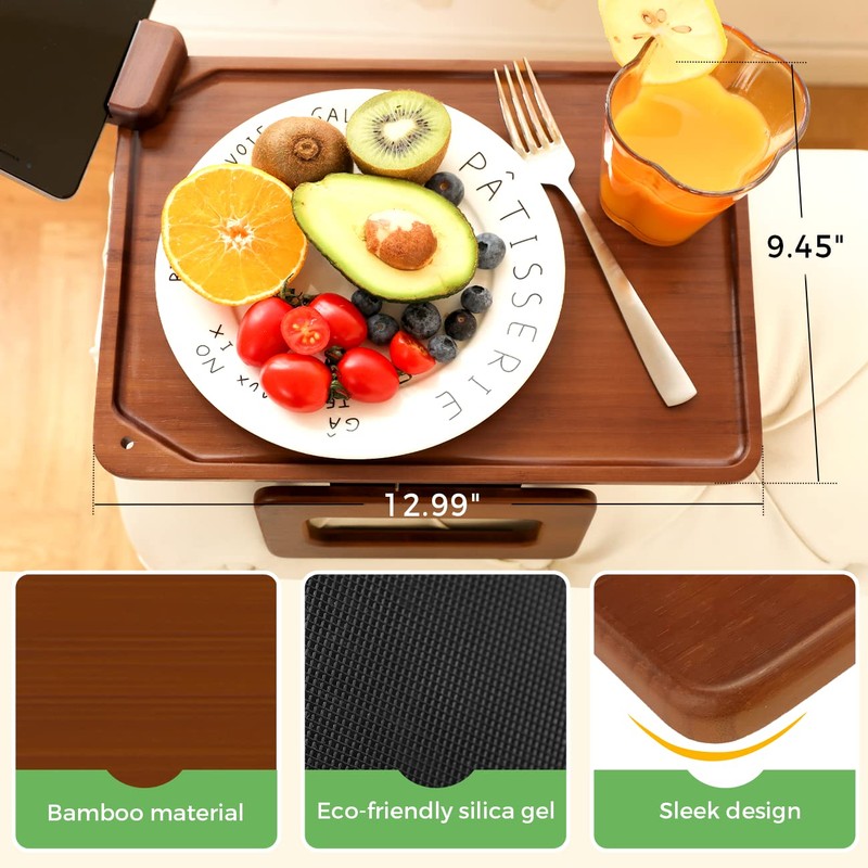 Smatdecis Couch Arm Tray Table Sofa Arm Clip Table,Armrest Tray