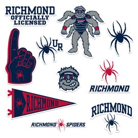 University of Richmond 9ct Vinyl Large Deluxe Stickers Variety Pack - Laptop, Water Bottle, Scrapbooking, Tablet, Skateboard, Indoor/Outdoor - Set of 9