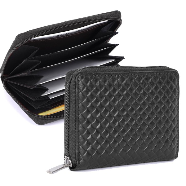 Genuine Leather 12 Credit or Debit Card Holder Black |