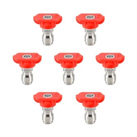 Tool Daily Pressure Washer Tips, 0 Degree Red Power Washer Nozzle Tips 7 Pack, 1/4 Inch Quick Connect, 4000 PSI