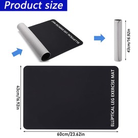 LOOEEL Under Desk Elliptical Mat,Ellipse Machine Mat,Non-Slip Workout Mat Equipment for Peloton Bike,Suitable for Electric Foot Exercise Equipment,Stability and Floor Protection-Black