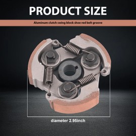 pinflaw 1 PC Car Clutch Hoof Block, Metal Clutch Pad with Three Springs, 40-6 Engine 2 Stroke 47-49CC Clutch Block Replacement Parts, Suitable for Mini Motorcycles Sports Cars Dirt Bike (Red)