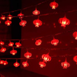 Dreamworth Plug in Lantern String Lights,33ft/10m100 LED Red Lanterns String Lights 8 Modes Fairy Lights for Wedding, Chinese New Year,Spring Festival,Party Decoration,Christmas