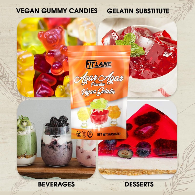Agar Agar Powder 16 oz - Vegan (Vegetarian) Gelatin -