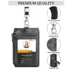Teskyer Badge Holder with Side Zip Pocket Multiple Card Slots