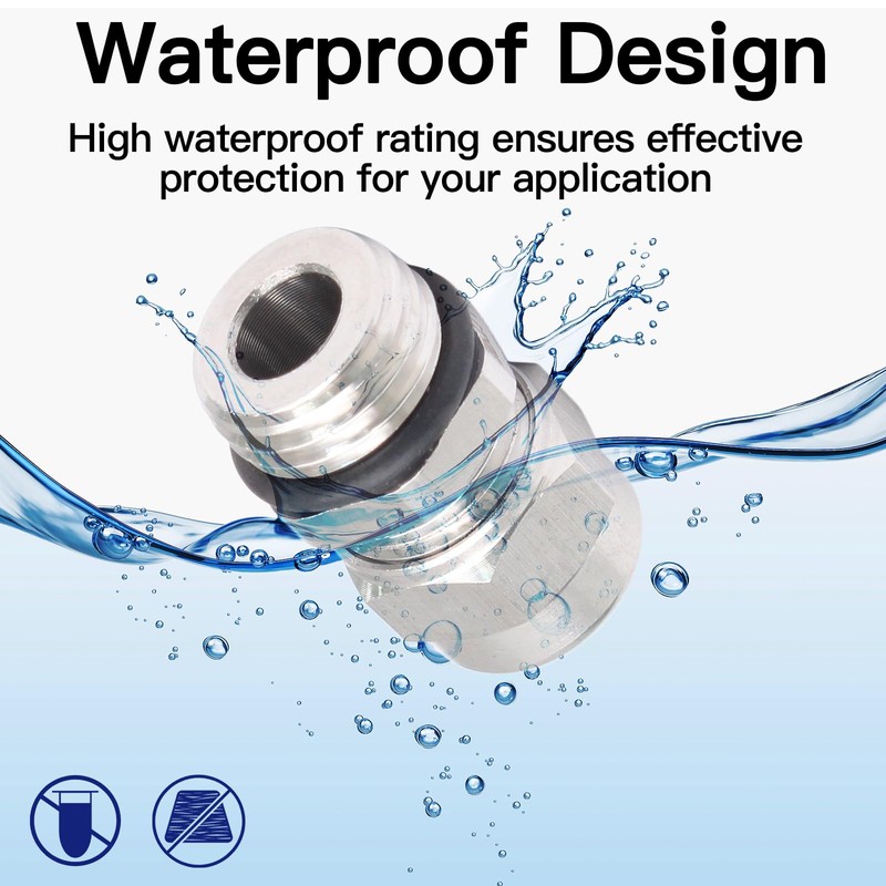 Biaungdo 4 Pack NPT 1/4" Cable Gland Waterproof, Stainless Steel
