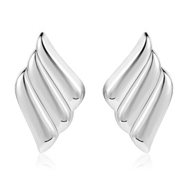 ALEXCRAFT Chunky Statement Earrings Gold Silver Hoop Earrings Golden Earrings Women's Gift for Women Girlfriend Mum Girls, Silver