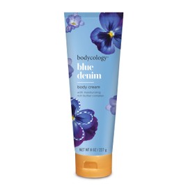 Bodycology Shea Butter Blue Denim Body Cream for Women, 8.0 Ounce/236 ml