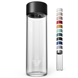 Ever Vessel Glass Water Bottle 20oz - Non-insulated | Borosilicate Glass | Dishwasher Safe | No Plastic Touches Contents | A pure drinking experience - Black