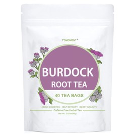 T'SMOMENT Burdock Root Tea Bags, Premium Natural Burdock Root, Non-GMO, Caffeine-free Herbal Tea, 40 Teabags, 2g/bag