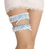 Blue Wedding Garters for Bride, Bridal Garter Set with Rhinestone