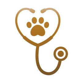 Stethoscope with Paw Print 11 inch Copper Indoor Outdoor Vinyl Decal