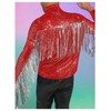 BEAUDRM Men's Fringe Trim Jackets Zip Up Long Sleeve Sequin