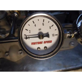 Vintage Speed HOLLEY FORD 94 TRI POWER  HOT ROD VINTAGE SPEED FUEL PRESSURE GAUGE 0 to10 PSI