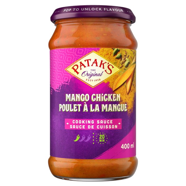 Patak's Mango Chicken Cooking Sauce, 400ml, Gluten Free, Vegetarian, No Artificial Flavours, Colours or Preservatives