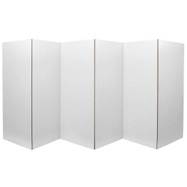 ORIENTAL Furniture Cardboard Room Divider, 6 Panel, White