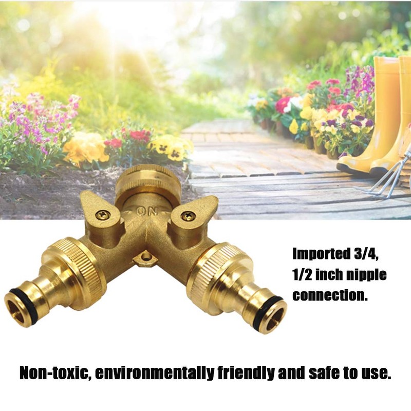 Y Distributor 3/4 Inch Brass Water Distributor, 2-Way Water Connection
