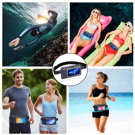 MOVOYEE Dry Bags Waterproof Fanny Pack Women for Swimming Men Kids Beach Travel Water Sports Kayaking Boating Floating Fishing Hiking,Running Belt Bag GYM Exercise, Small Cell Phone Waist Pouch Black