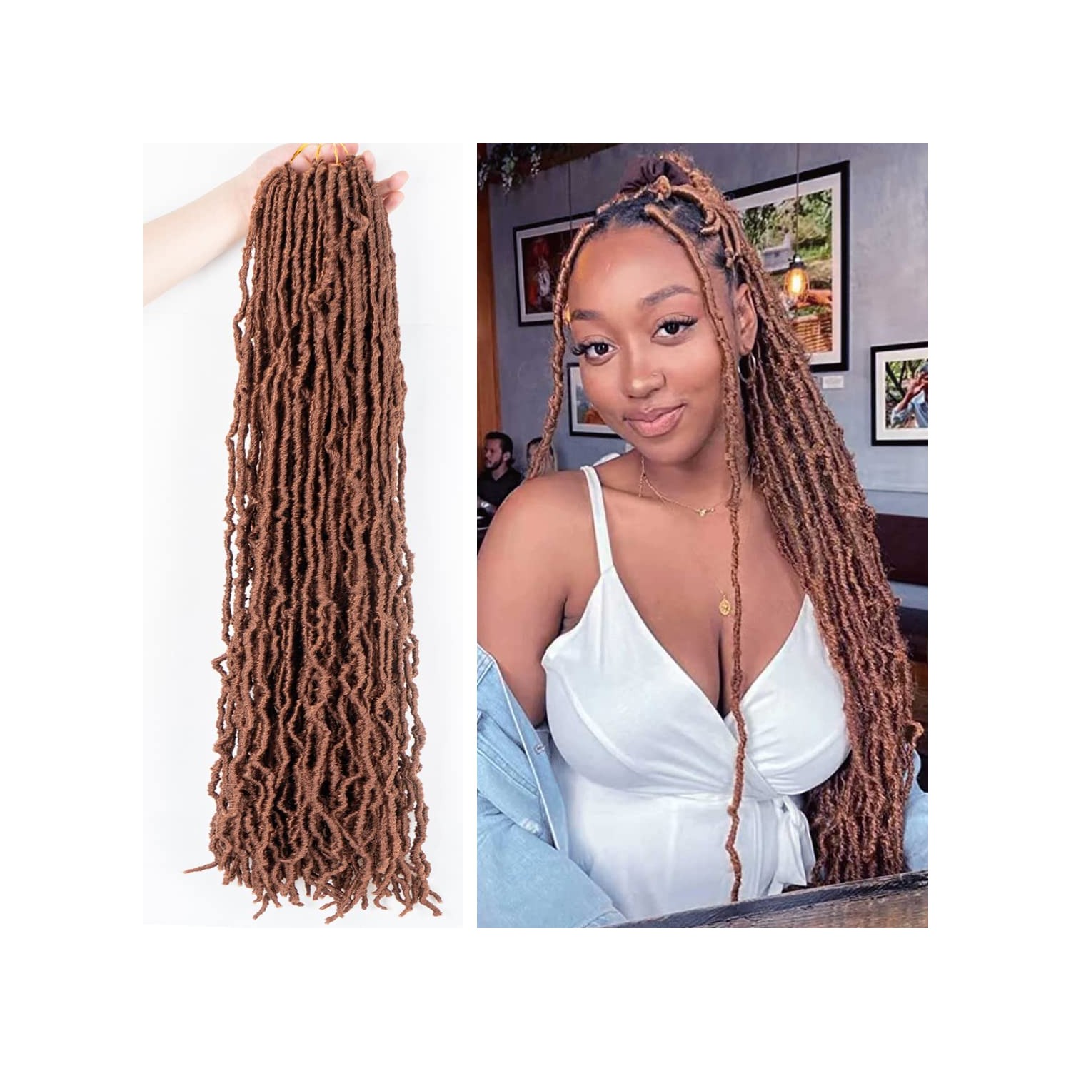 6 Packs 24 Inch Faux Locs Crochet Braids Hair Pre Looped Soft ...
