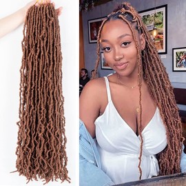 6 Packs 24 Inch Faux Locs Crochet Braids Hair Pre Looped Soft Dreadslocks Braiding Hair Goddess Faux Locs 21 Strands/Pack Soft Locs Crochet Hair