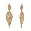 EVER FAITH Leaf Earrings Costume Party Jewellery 2 Leaves Round