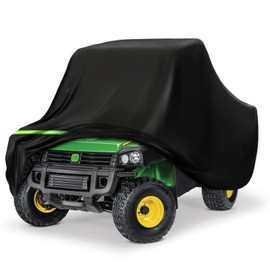 Gator Cover Waterproof for John Deere Gator HPX615E/HPX815E with OPS/Cab, 210T Sun Rain UV Dust Snow All Weather Protection Heavy Duty Gator Full Size Cover with Windproof Straps & Cotton Lining-Black