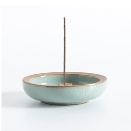 HOTINBO Incense Burner, Incense Holder, Ceramic Incense Holder, Stylish, Incense Holder, For Senkotate Buddhist Altar, Soothing Goods, Yoga, Meditation, Relaxing (Blue-Green)