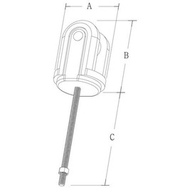 Morris Products Service Entrance Insulator Wire Holder Strong, Compact, Solid Rivet Porcelain, Galvanized Steel Bolt, Nut Type Wire Holders 3/8 x 5 Bolt, (21899)