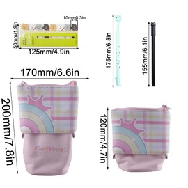 Hocadrv Cute Stationery Set Einziehbares Federmäppchen Leinwand Stifte Etui 12 Bunt Katze Gel Tintenstifte 240 Katze Haftnotiz Seite Index Tabs for Boys Girls Students Klassenzimmer Büro