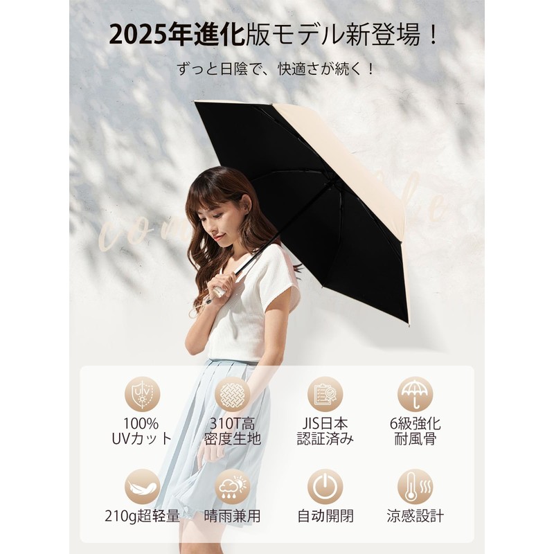 Parasol, Folding Umbrella 【2025 Latest 310T High-Density Fabric UV Cut