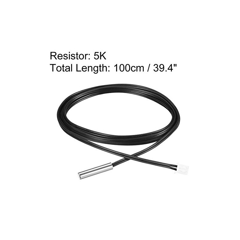 sourcing map 5K NTC Thermistor Probe 39.4 Inch Stainless Steel