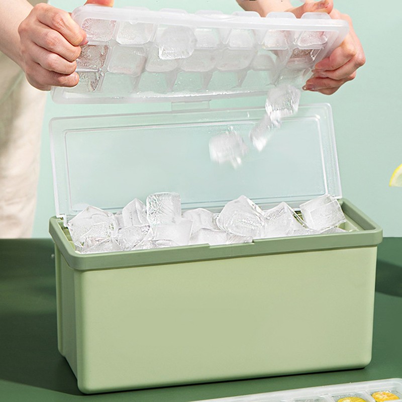 3 Layer Ice Cube Tray Large Capacity Easy Demoulding Pull
