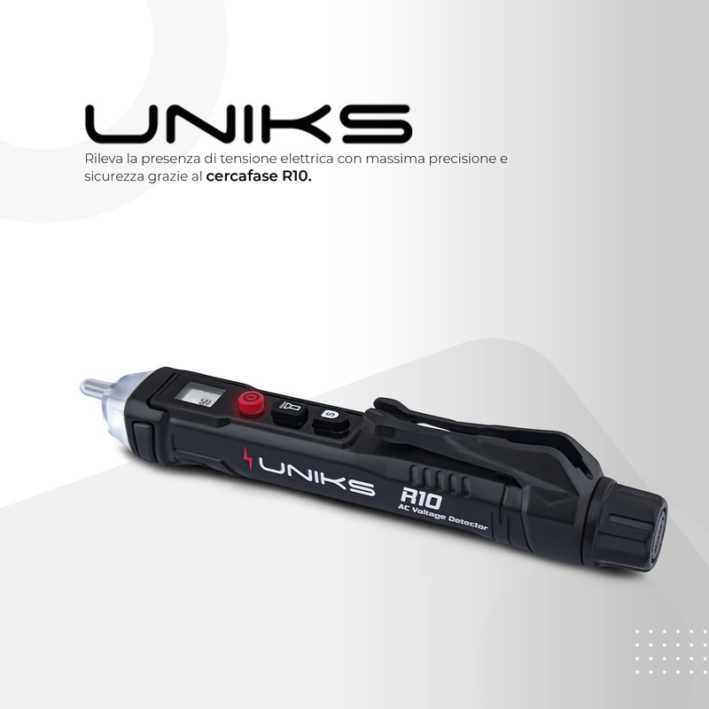 UNIKS - Professional Phase Tester R10 Voltage Detector for 3