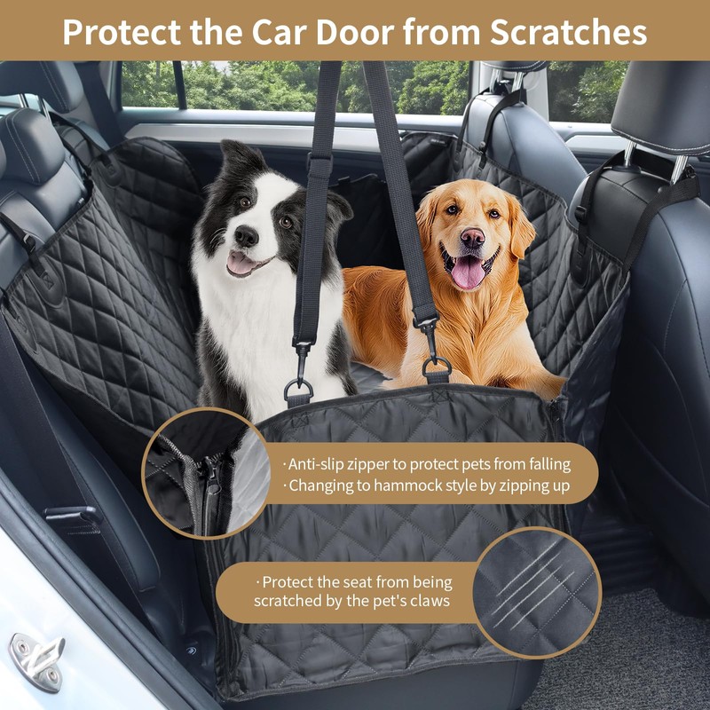 Viaviat Dog Car Seat Cover,Pets Back Seat Extender,600D Heavy Durable